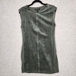BCBGMAXAZRIA Dress Womens Medium Green‎ Karlee Faux Suede Sleeveless Zipper M